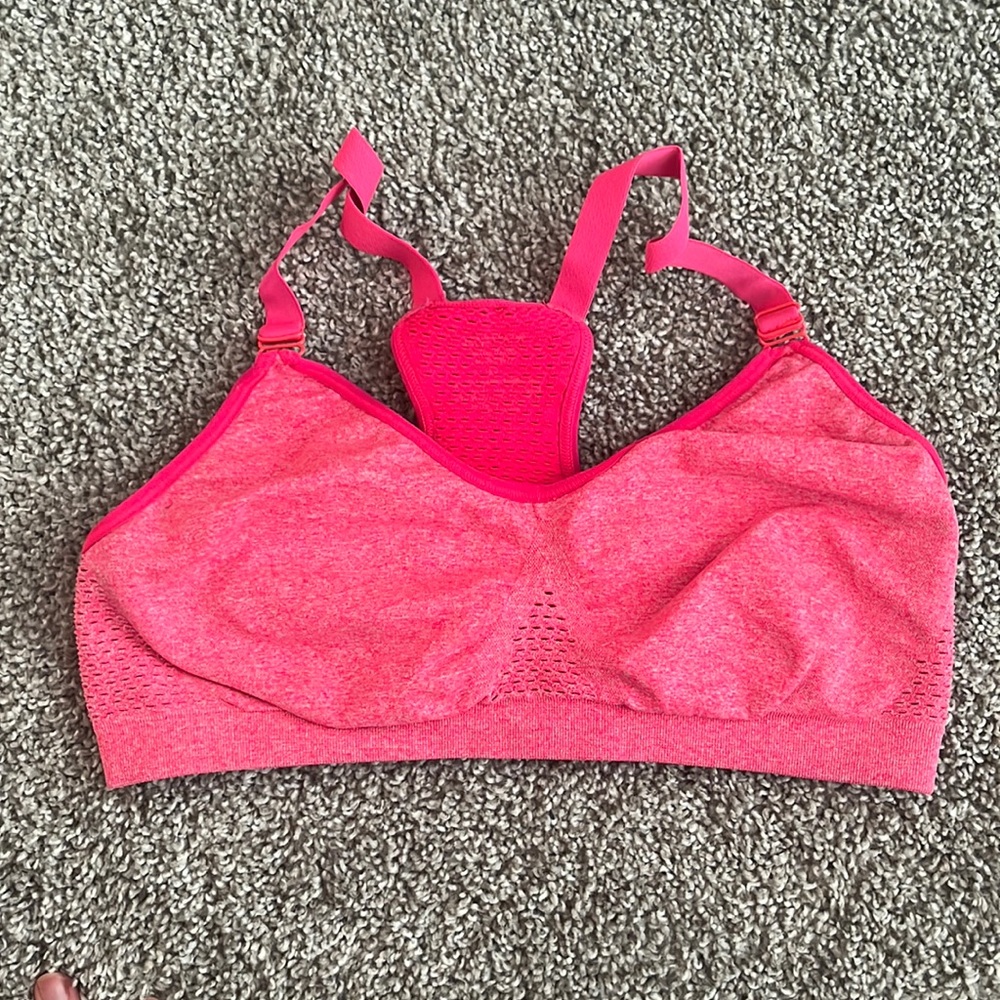 Hot pink sports bra
